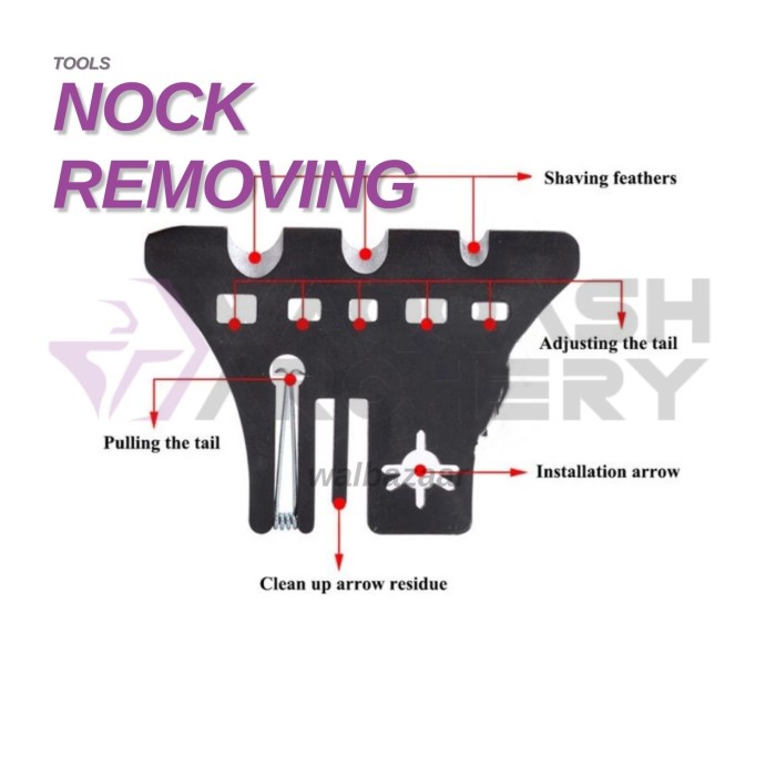 TERBAIK Nock Removing Cleaner Tool Arrow Cleaning Alat Cabut Nock Vanes Bersih