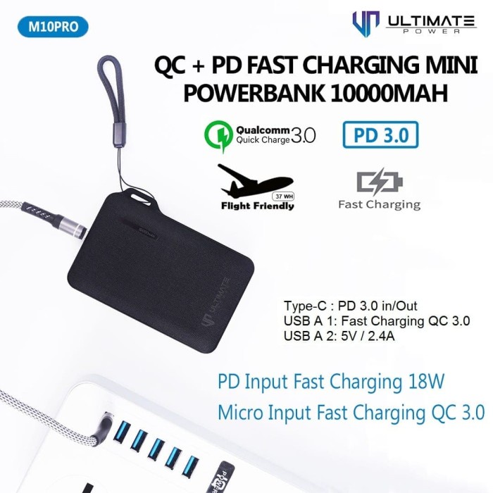 Banyak Dicari Mini Power Bank M10 Pro Ultimate Power Fast Charging Qc 3.0 + Pd