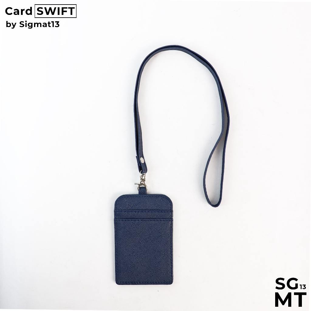 

iK! Lanyard SWIFT - ID Card Holder Name Tag Gantungan ID CARD Lanyard Name Tag Kulit 3 Slot Tempat