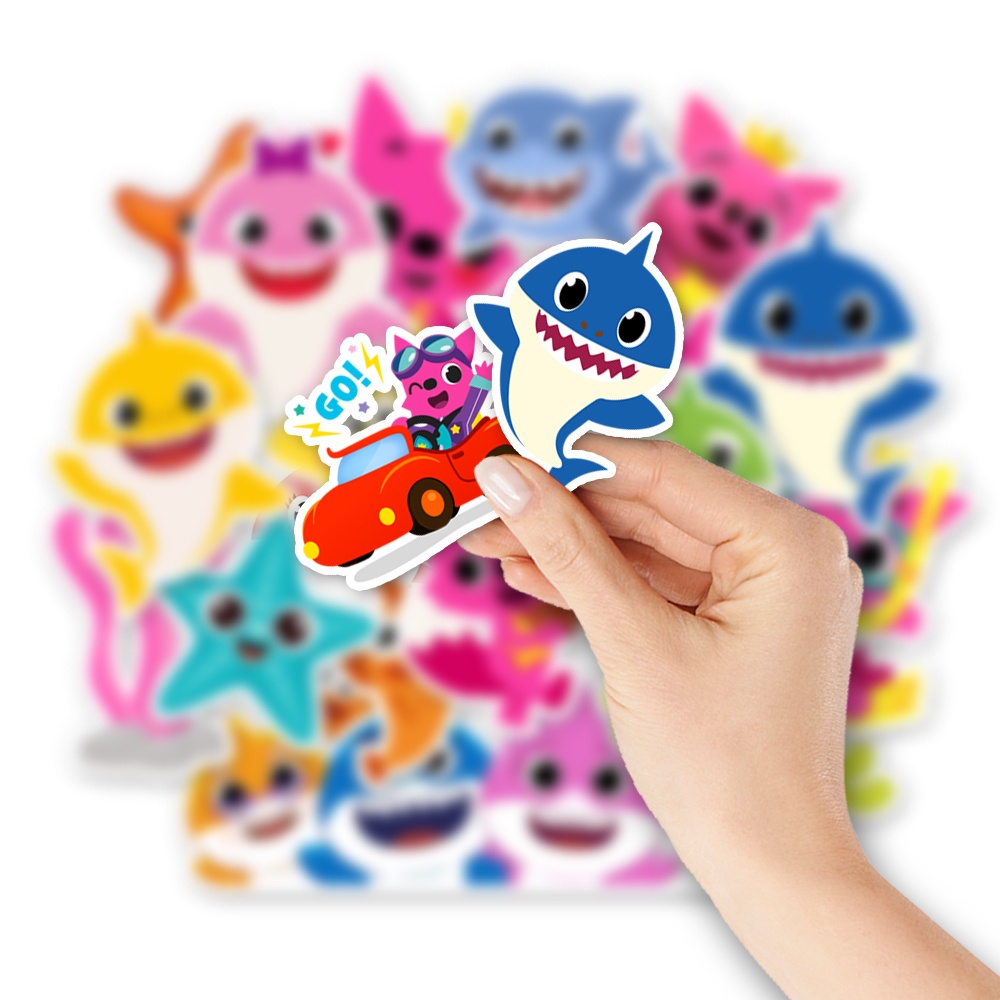 

IK! stiker baby shark I stiker lucu anti air waterproof untuk buku koper casing hp laptop tumbler
