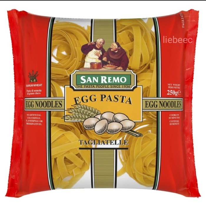 

Ready Pasta Tagliatelle Egg Noodle San Remo 250Gr