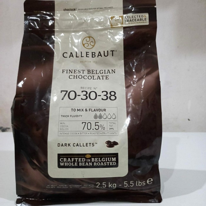 

Diskon Callebaut 70-30-38 Dark Chocolate 70.5% / Coklat Hitam Repack 500Gr Ready