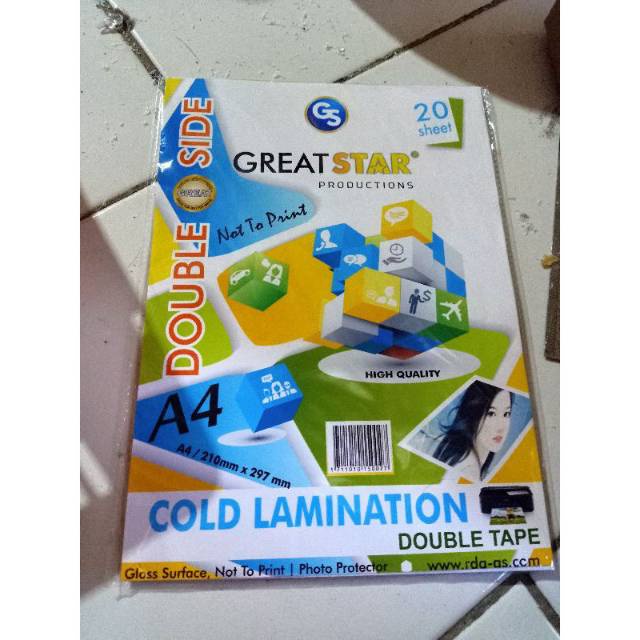 

IK! LAMINASI DOUBLE SIDE /double tape Transparant Double Side Adhesive Clear A4/20