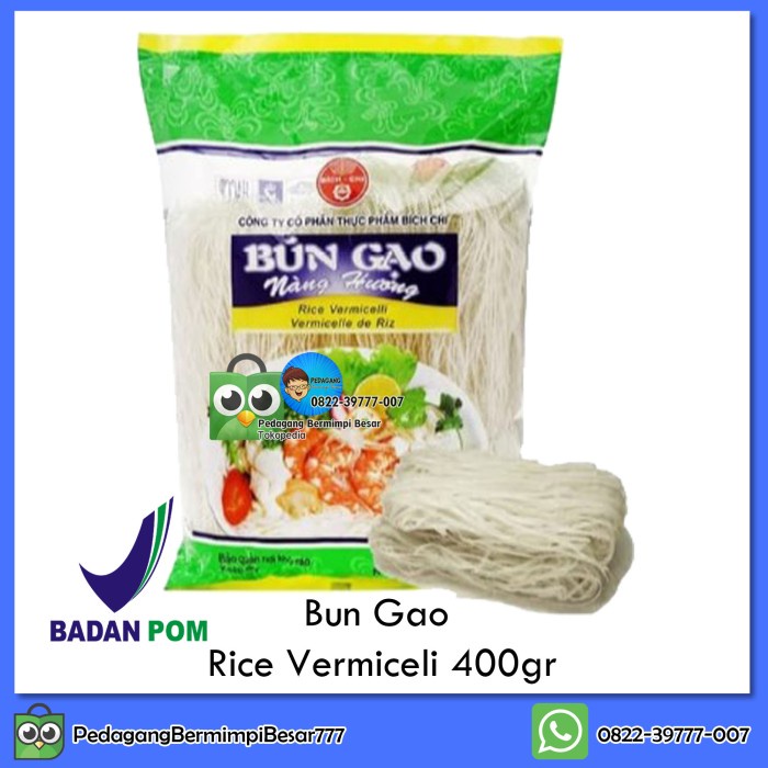 

Ready Bun Gao 400Gr Rice Vermicelli Bihun Bihun Vietnam