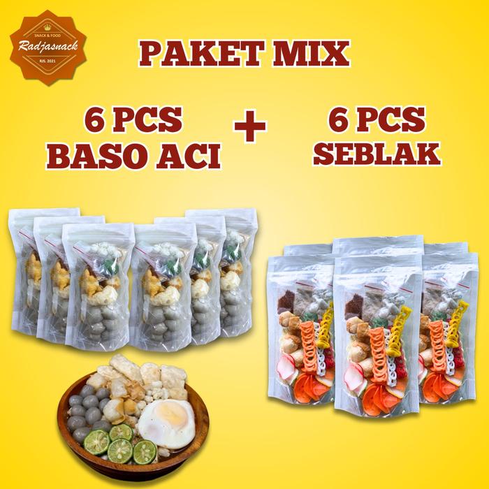 

Ready Paket Mix 6 Pcs Baso Aci + 6 Pcs Seblak Radjasnack Food