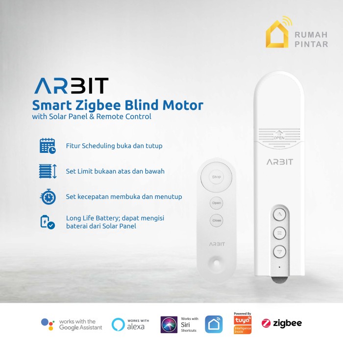 Jt Mntb" Arbit Smart Zigbee Tirai Blind Motor Tuya