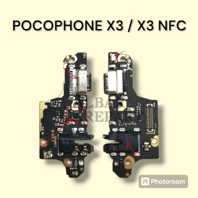 OBRAL KONEKTOR CAS CHARGER MIC POCOPHONE X3 POCO NFC JACK PORT PCB BOARD ORI