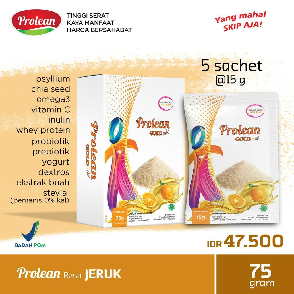 

( PROMO ) PROLEAN Fiber Minuman Serbuk Tinggi Serat Kemasan 5 Sachet BEST SELLER