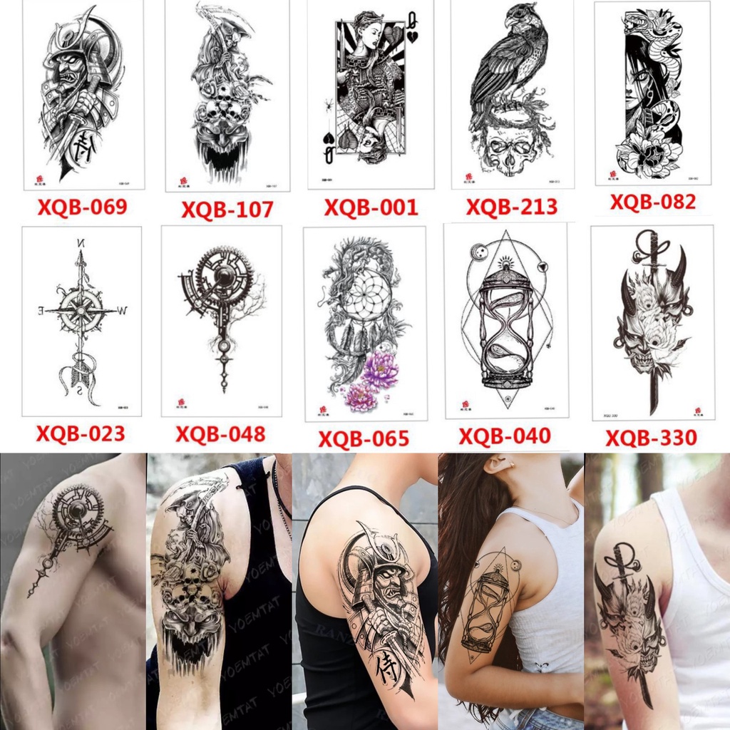 Grosir Stiker Tato / Tato Temporer 21x11cm Motif Aesthetic Tatto Temporary Tato Halal Tato air