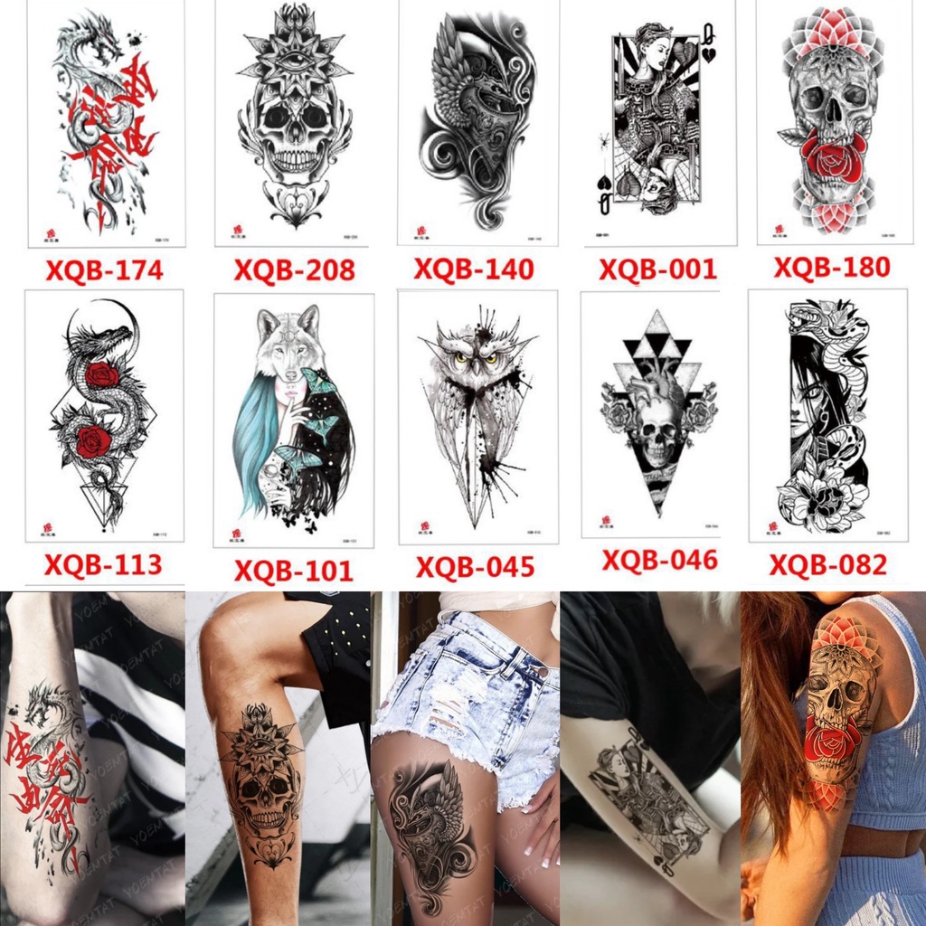 Grosir Stiker Tato / Tato Temporer 21x11cm Motif Aesthetic Tatto Temporary Tato Halal Tato air