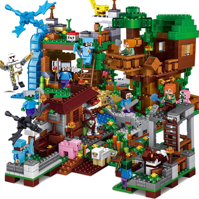 Minecraft Tree House Village Mountain Cave Brick 21125 21128 21137