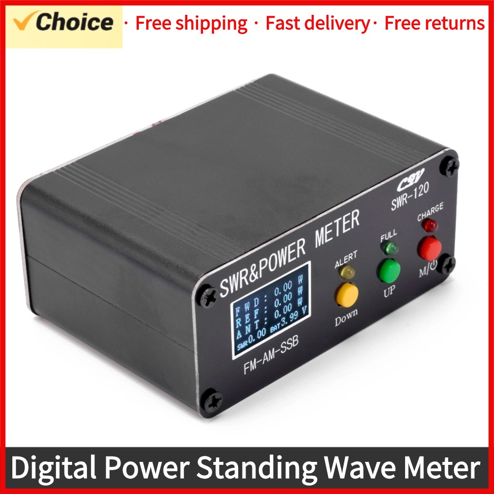 120W SWR Digital Power Standing Wave Meter 1.8-54MHz Shortwave Meter FM AM SSB Modes SWR/Power Adjus