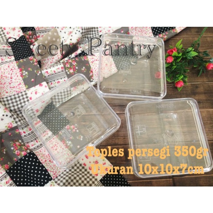 Toples kue kering hardtop 112 persegi ukuran 10x10x7cm