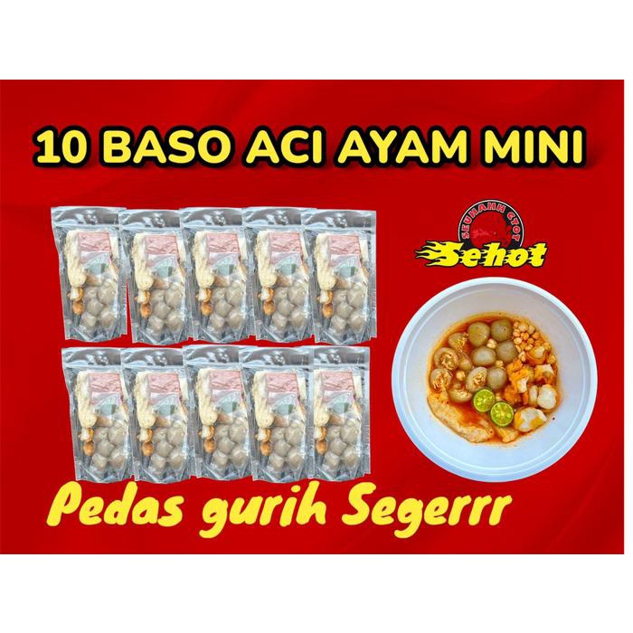 

Paket Hemat 10 Bungkus Baso Aci Ayam Suwir Mini (Cilok Mini) - Makanan Instan - Food