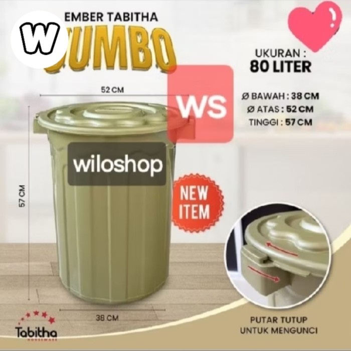 EMBER 80 LITER-EMBER PLASTIK-EMBER JUMBO-EMBER BESAR-EMBER 80LITER