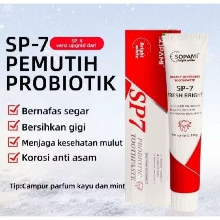 Sopami SP-7 Pasta Gigi Pemutih Pembersih Plak & Perawatan Gusi Toothpaste SP7 Probiotik SP 7