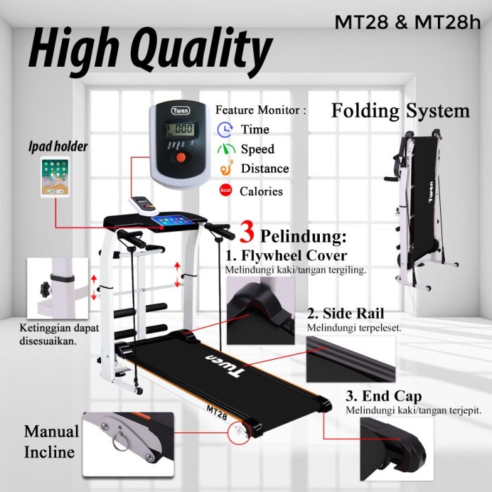 Terlaris Treadmill Manual Alat Fitness Multifungsi Twen 5 in 1 Twen MT21 MT28