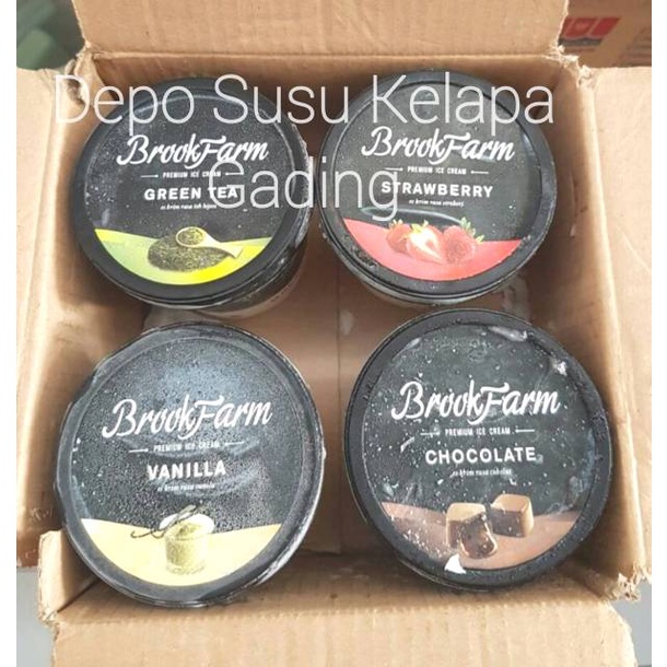 

Es Krim Brookfarm All Varian Coklat Matcha Vanilla Strawberry Ice Cream Premium Import Green tea