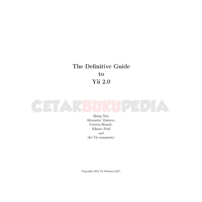Buku Definitive Guide To Yii2 Guide