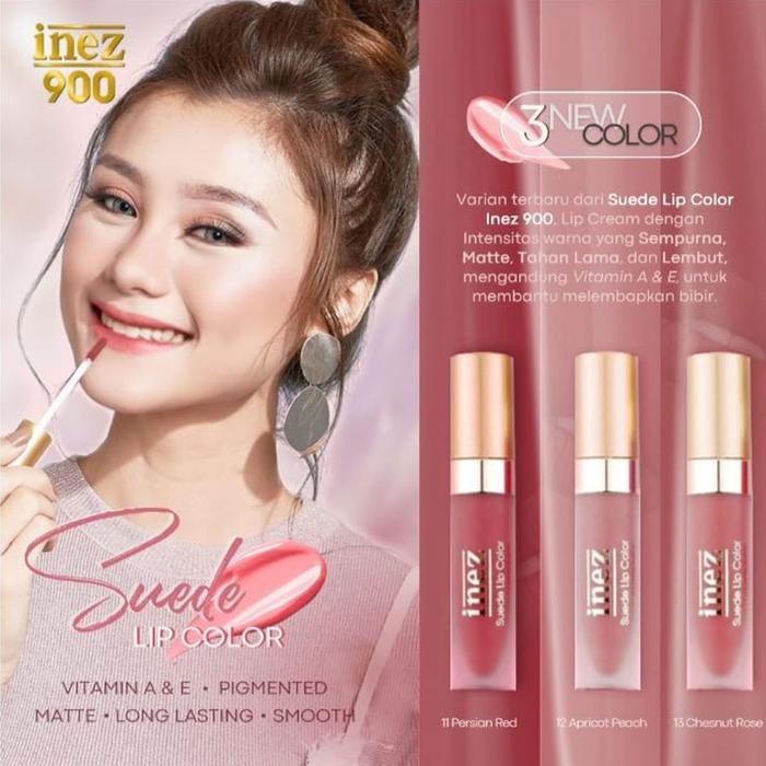 INEZ LIP CREAM SUEDE LIP COLOR LIPSTIK MATTE LIPCREAM INEZ 900 LIPSTICK BIBIR KERING