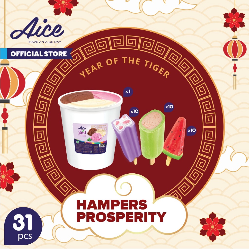 

Paket Aice Ice Cream Hampers Imlek CNY Chinese New Year Prosperity Es Krim Total 31 pcs