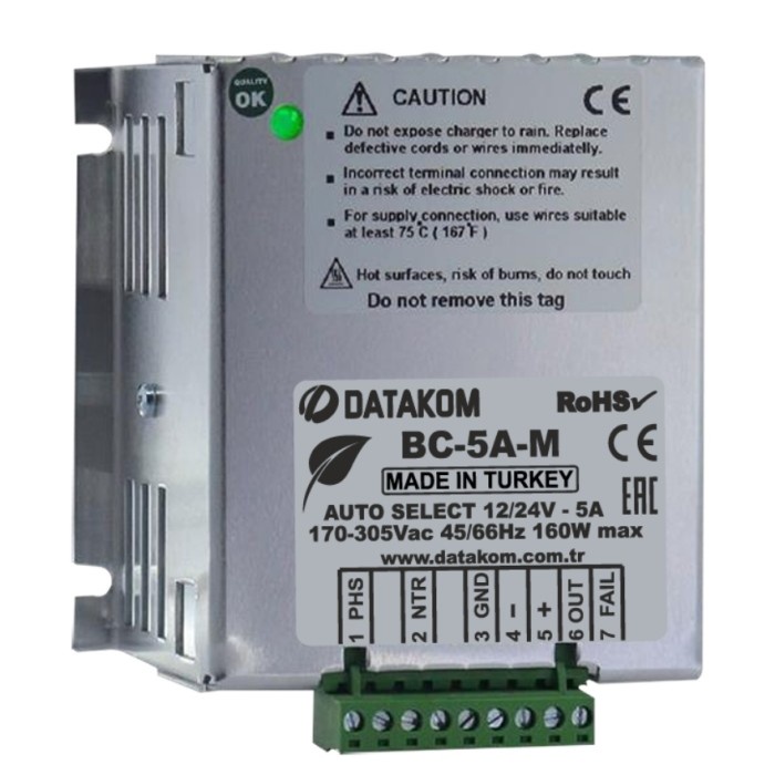 TOP BATTERY CHARGER DATAKOM ORIGINAL 5A 12V / 24V / SMPS125 / SMPS245 -