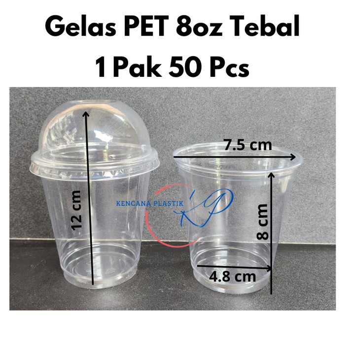 Gelas Cup Ice Es Cream Sundae Pet 8 Oz Starindo 1 Dus 1000 Pcs - Asli