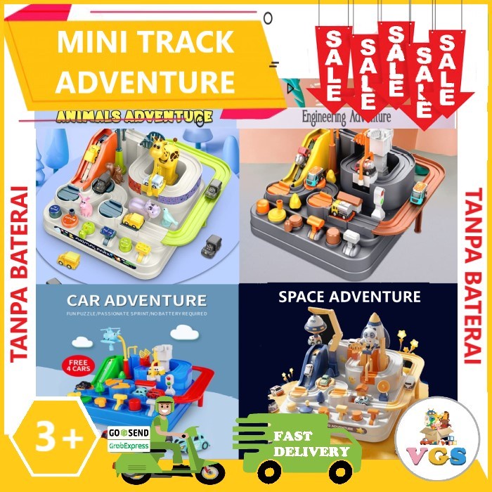 Mainan Anak Mini Car Space Animal Engineering Track Adventure