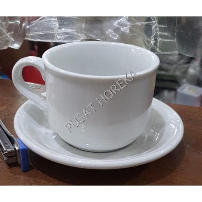 Baru Cangkir / Gelas Set Sango Keramik Tebal Putih Mirip Nikura 055012