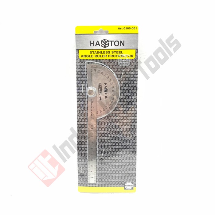 

ATKJaya- HASSTON 0100-001 Busur Derajat Protractor Alat Ukur Sudut Penggaris