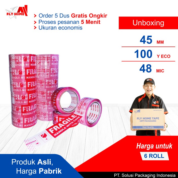 

ATKJaya- FLYHOME Fragile unboxing 100yard 45mm x 100yard 6 roll ECO