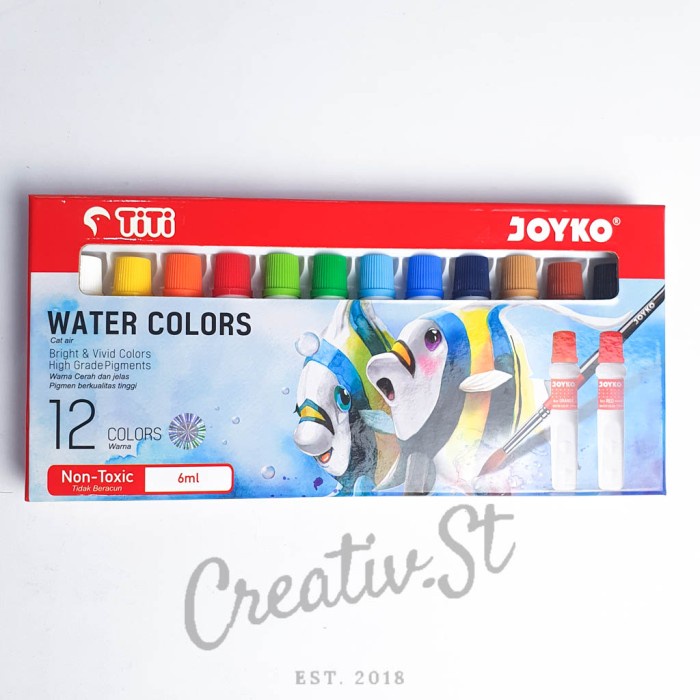 

ATKJaya- Cat Air Watercolor 12 Warna Titi Joyko 6 ml