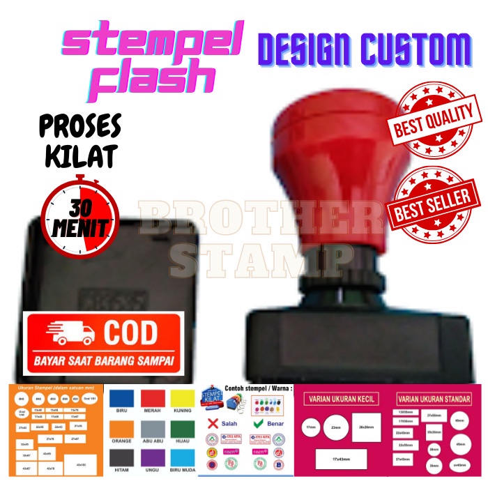 

ATKJaya- STEMPEL CUSTOM / 26X26 mm / OTOMATIS TINTA /BISA 2 WARNA