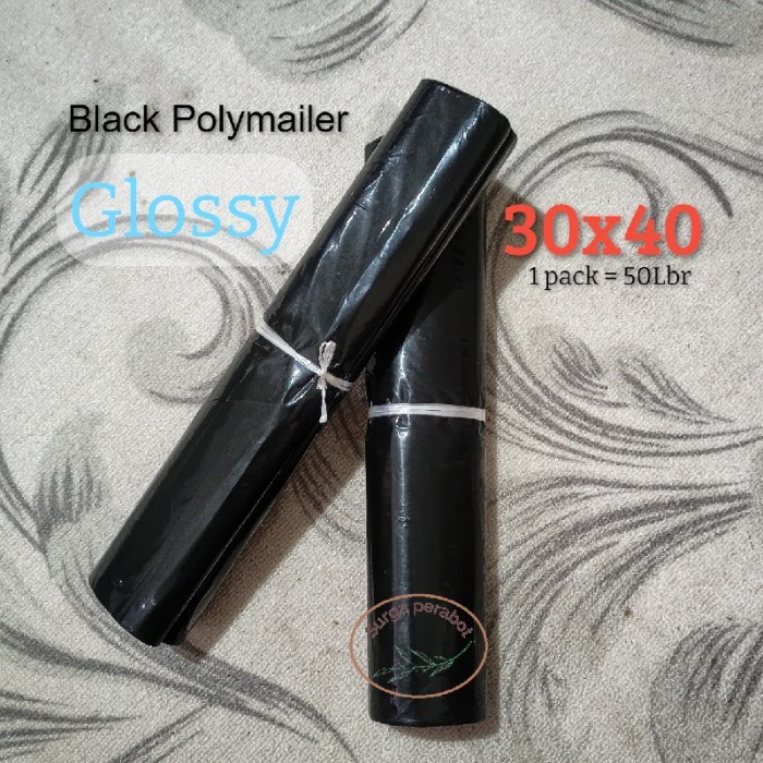

ATKJaya- POLYMAILER 30x40 HITAM POLOS GLOSSY POLIMAILER PLASTIK AMPLOP OLSHOP