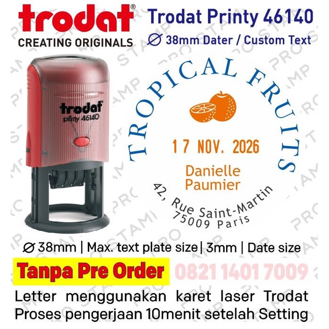 

ATKJaya- Stempel Otomatis Trodat 46140 Dater / Custom Design