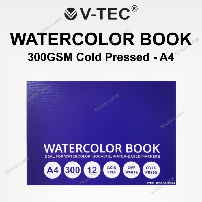 

ATKJaya- V-TEC WATERCOLOR BOOK A4 300GSM COLDPRESSED