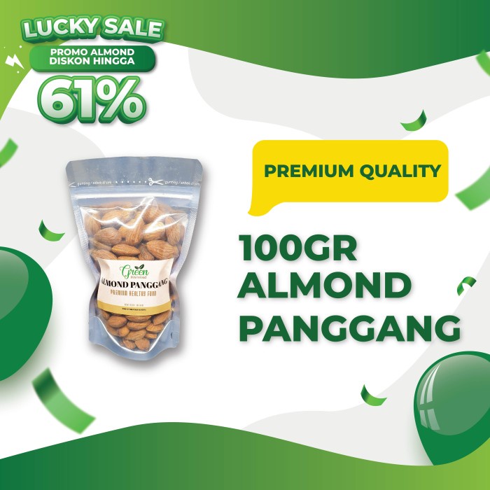 

JH8 KACANG ALMOND PANGGANG 100 Gram - ROASTED ALMOND 100gr