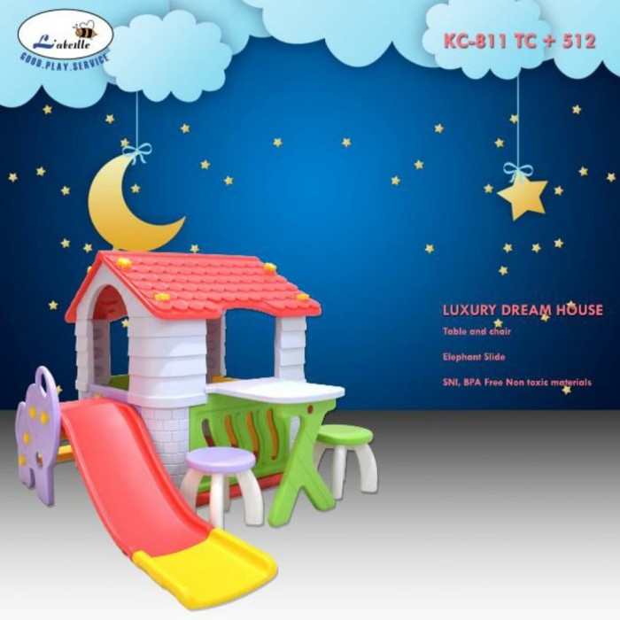 Terbatas Tobebe Perosotan Mainan Rumah Anak Big Playhouse Tobebe With Slide