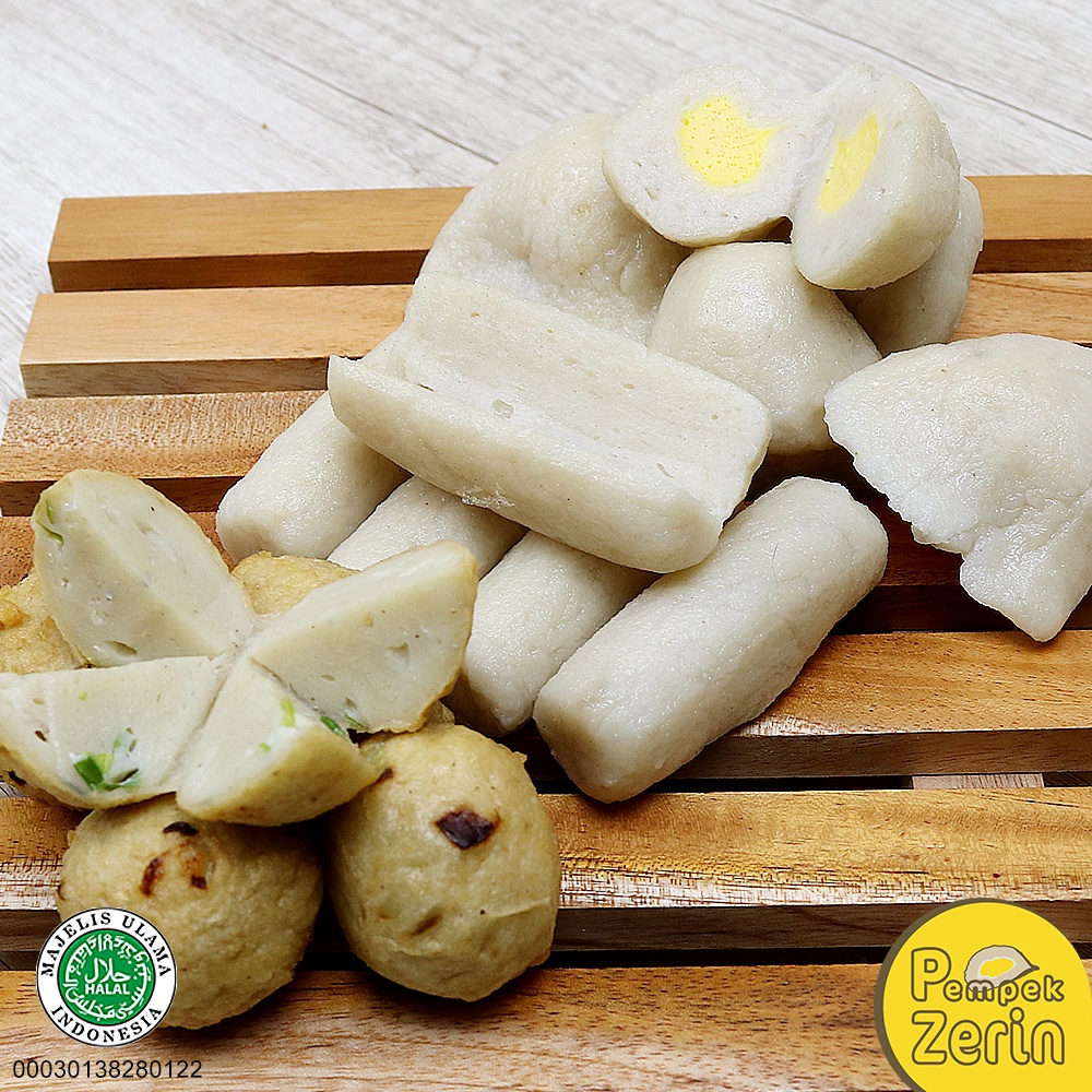

Pempek Zerin - Campur Kecil 15 Pcs + Cuko 150mL, Khas Palembang, 100% Ikan Tenggiri, Vakum Frozen