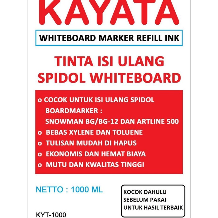 

[tmr] - Tinta spidol whiteboard refill Kayata murah dan berkualitas 1000 ML