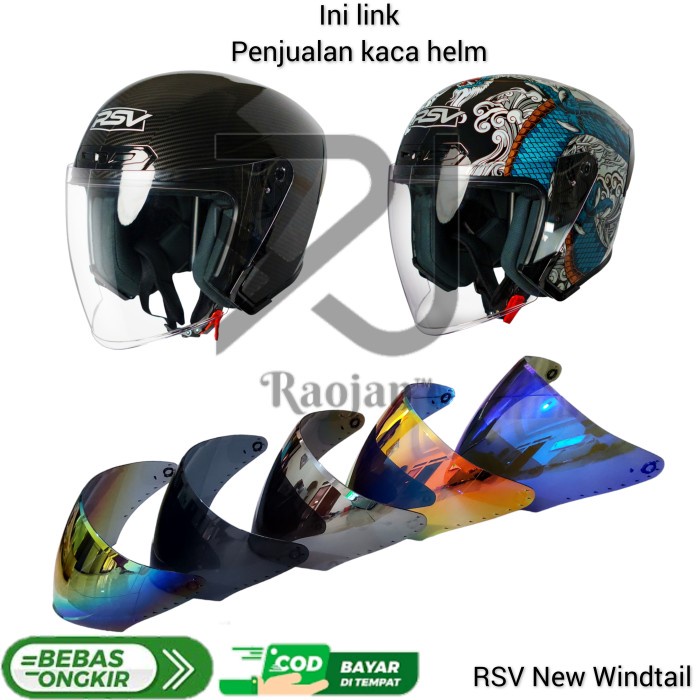 JAYAmart- Kaca helm RSV New Windtail Visor helm RSV New Windtail