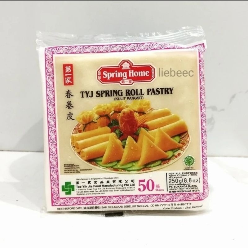 

TYJ Spring Home Spring Roll Pastry 5 inch / Kulit Pangsit 250 gr