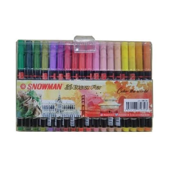 

SNOWMAN BRUSH PEN 36 WARNA SPIDOL KUAS BM-36