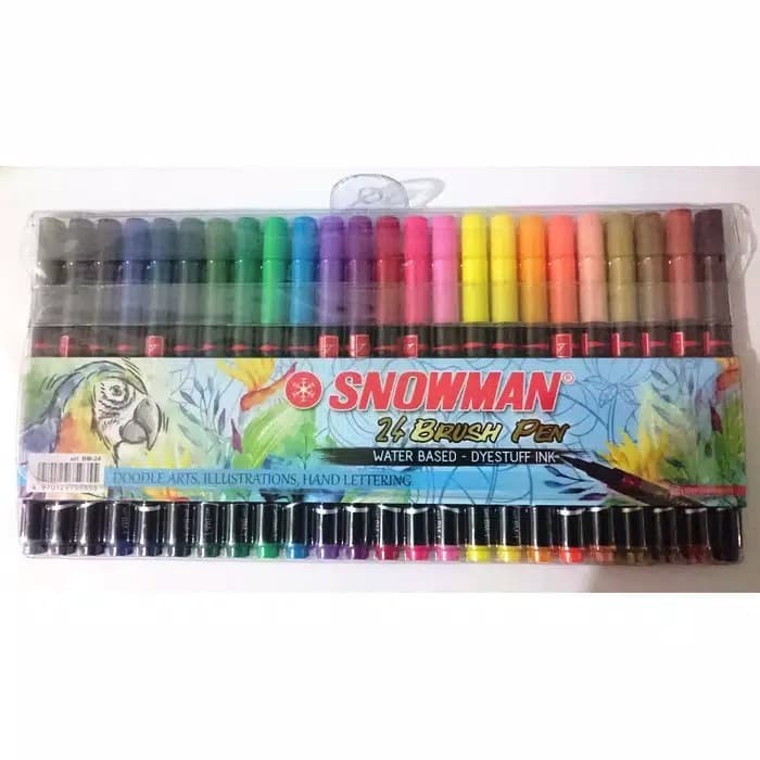 

SPIDOL SNOWMAN BRUSH PEN KALIGRAFI 24 WARNA WATER BASE