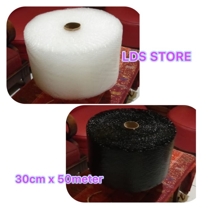 

SOUVEN- Bubble wrap plastik putih/hitam ukuran 30cm x 50meter