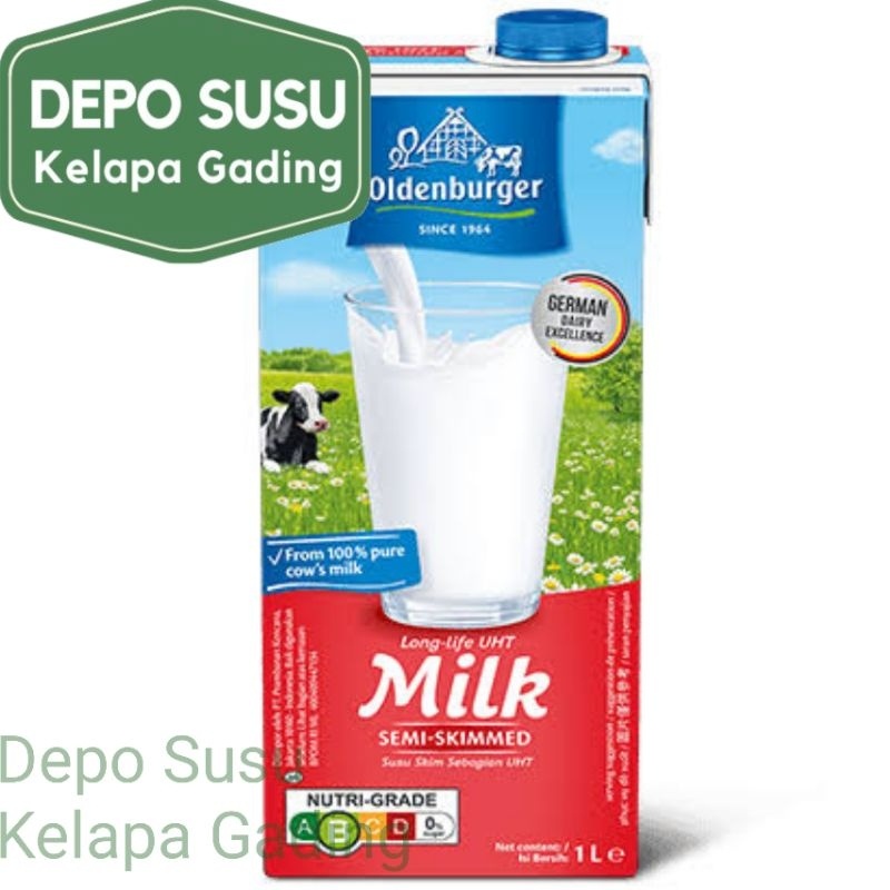 

Susu Oldenburger Full Cream & Skim UHT 1L Milk import Premium Oldenburher
