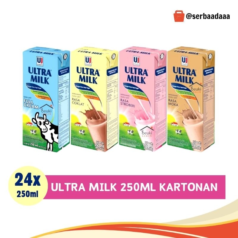 

Ultra Milk 250 ML 1Dus Isi 24 Pcs