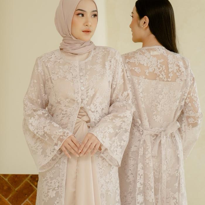 Iris Outer Heejuptogo Terusan Luaran Motif Bunga Baju Lebaran Wanita All Size Tangan Panjang Best