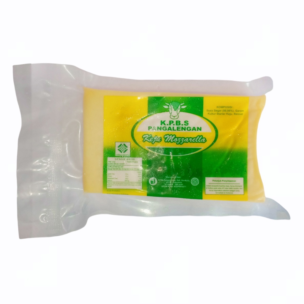 

KPBS Keju Mozzarella 250 g Halal Keju Blok Pangalengan