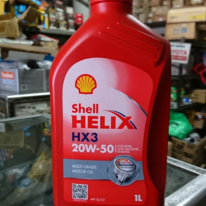 JAYAmart- Oli Mobil Shell Helix HX3 20 50 1L HX 3 botol merah